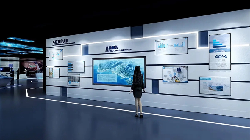 黑火石科技 顛覆傳統(tǒng)的科技企業(yè)產(chǎn)品展示墻設(shè)計(jì)